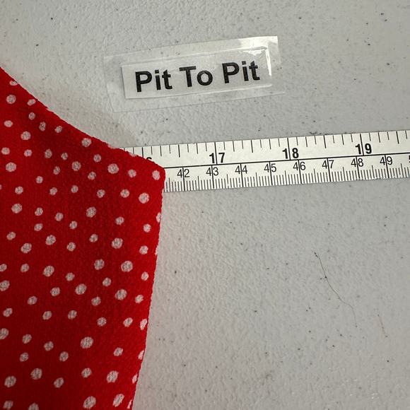 Charlotte Russe Women Y2K Baby Doll Top Size L Red Polka Dot Floral Cropped - Picture 6 of 8